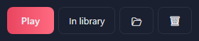 Play, In library, the open-folder button and the remove button.