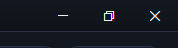 The Minimize, Restore Down and Close buttons at the end of the title bar.