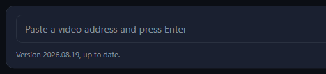 The address box and the status line Version 2026.08.19, up to date.