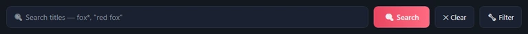 The search box with its placeholder, and the Search, Clear and Filter buttons.
