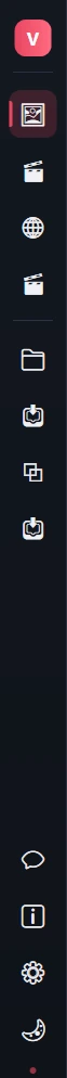 The navigation rail: the V logo, eight page icons with Images highlighted, and four icons at the bottom.