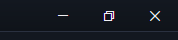 The Minimize, Restore Down and Close buttons at the end of the title bar.