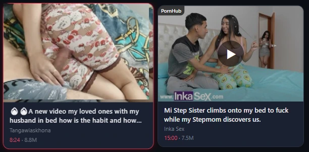 Two web video cards; the one under the pointer has an accent border and plays its preview clip, the other shows its still picture.